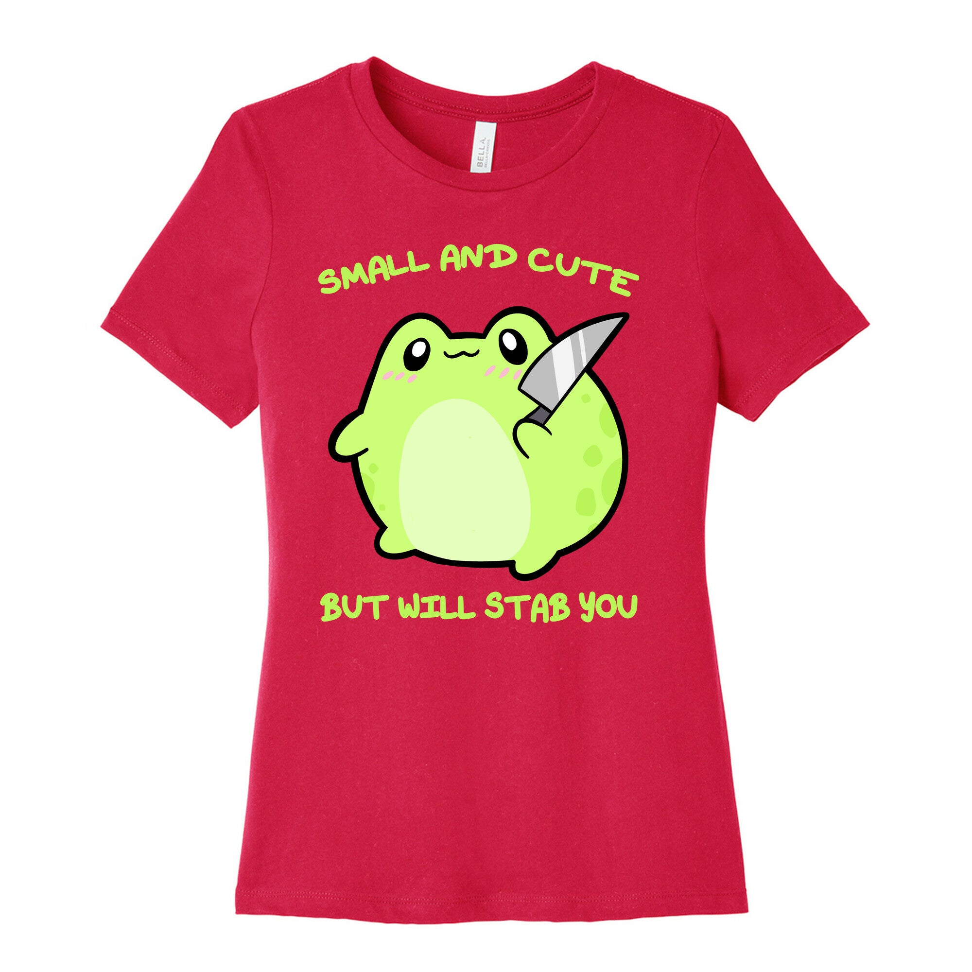 Small And Cute But Will Stab You Froggie Women's Cotton Tee